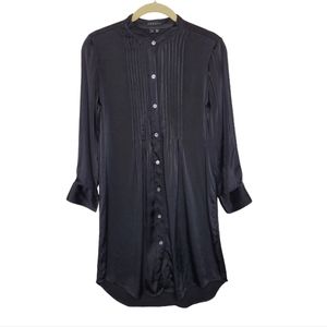 Theory Silk Pintuck Shirtdress 4 Black